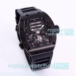 Clone Richard Mille RM 69Ti Black Bezel Black Rubber Strap Watch